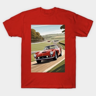 Italian Red GT Classic Car Poster T-Shirt